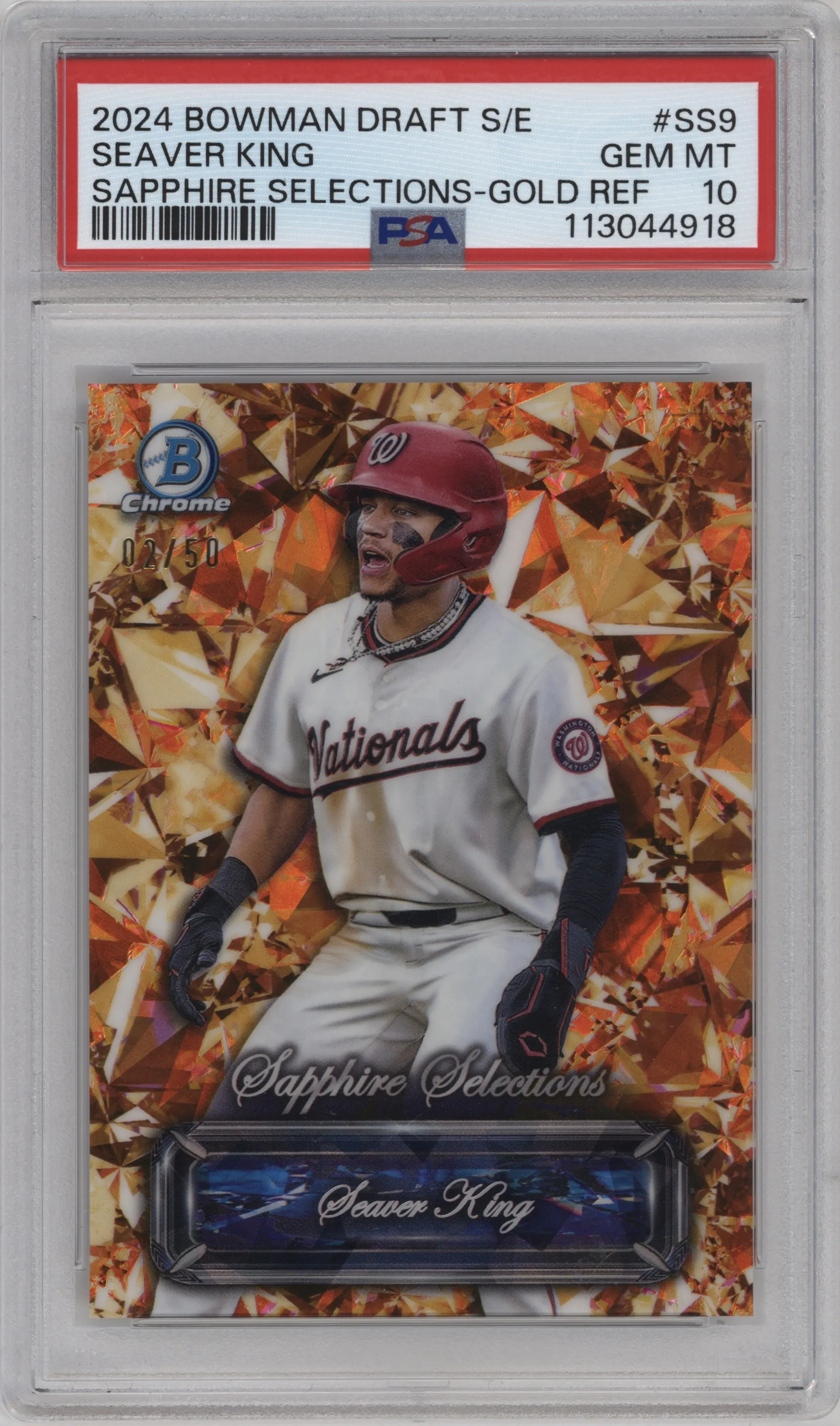 2024 Bowman Draft Sapphire Edition Sapphire Selections Seaver King Gold PSA 10
