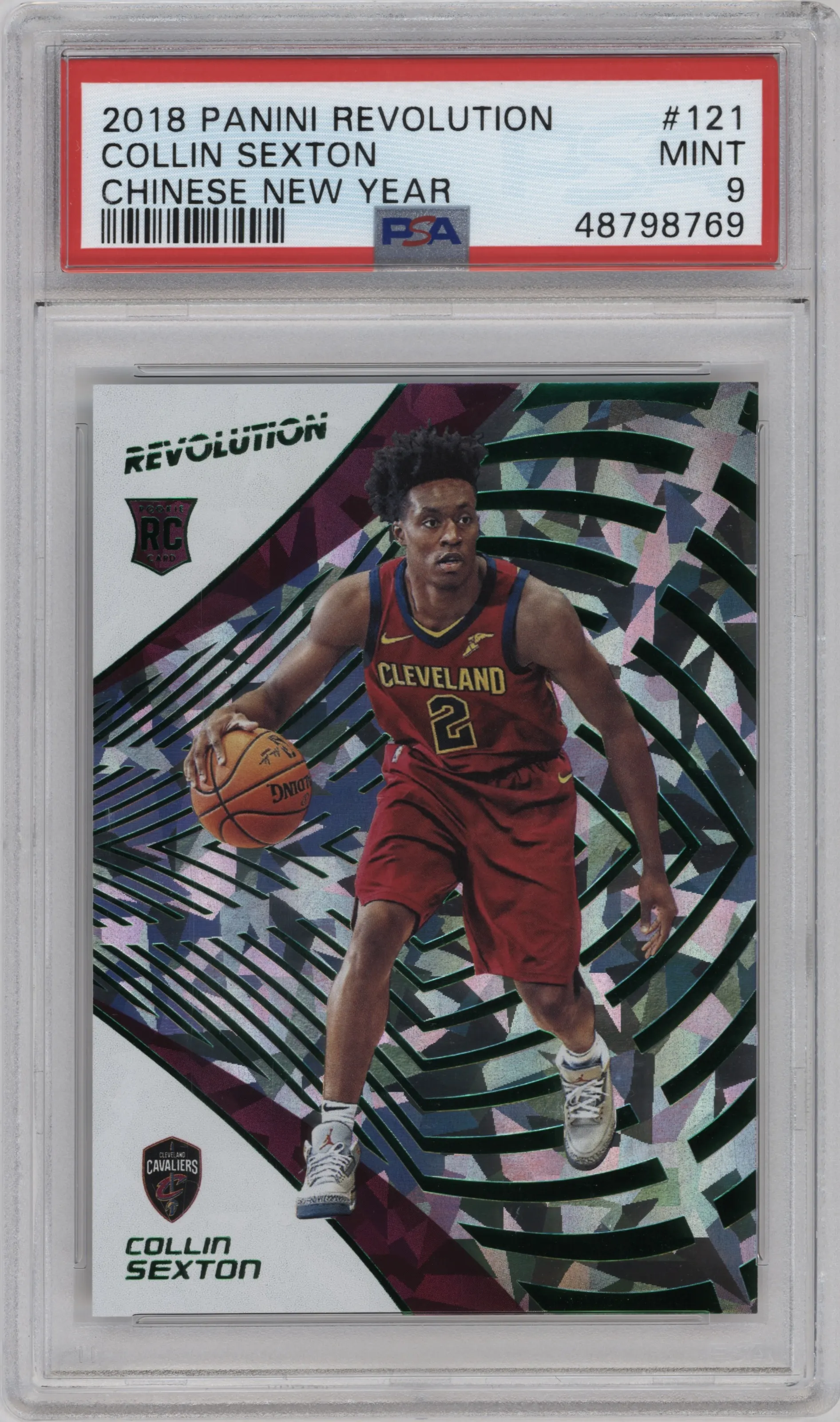 2018 Panini Revolution Collin Sexton Chinese New Year Emerald PSA 9