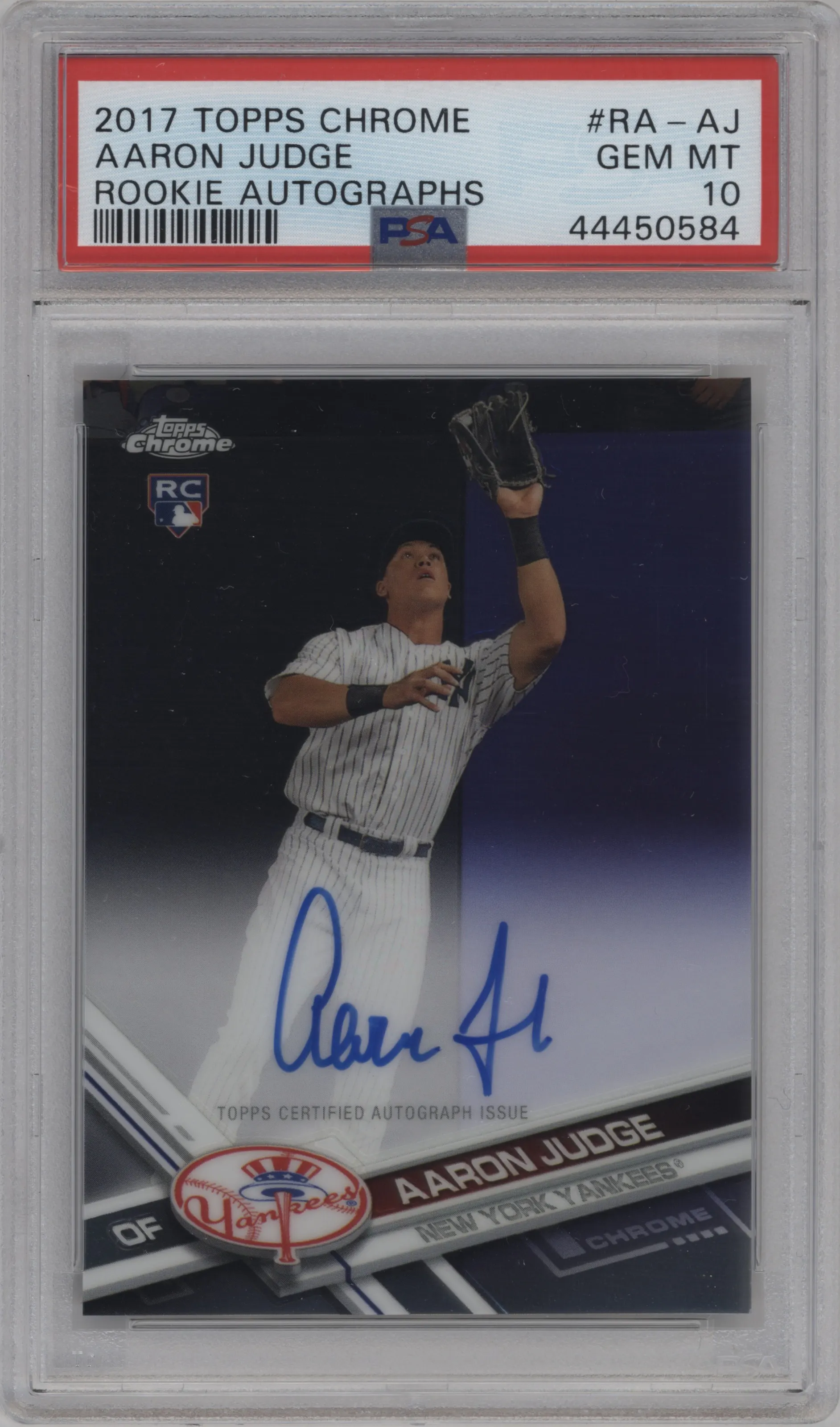 2017 Topps Chrome Rke.Auto Aaron Judge #RA-AJ PSA 10