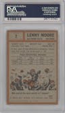 Lenny Moore from the 1962 Topps set graded by PSA and given an overall grade of 6.