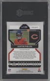 Justin Fields from the 2021 Panini Prizm set graded by SGC and given an overall grade of 9.5.