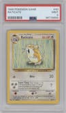 Raticate from the 1999 Pokemon set graded by PSA and given an overall grade of 9.