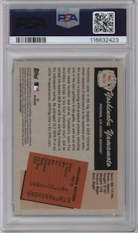 Yoshinobu Yamamoto from the 2024 Bowman's Best set graded by PSA and given an overall grade of 10.