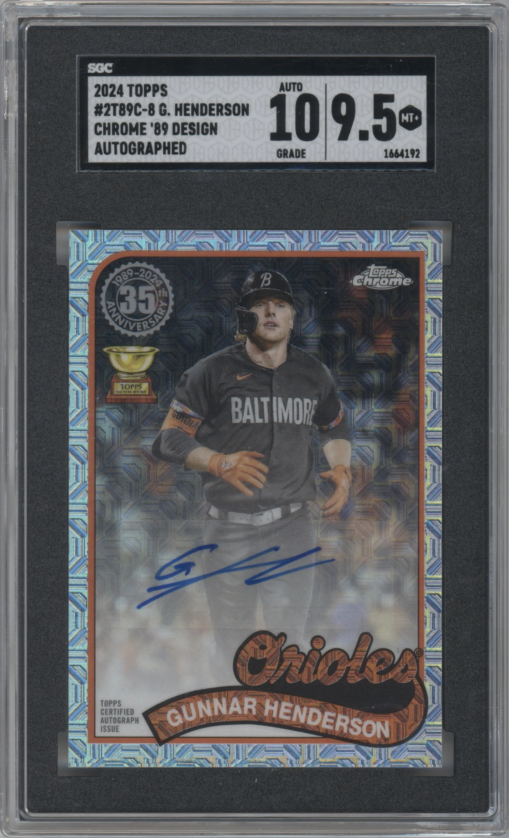 2024 Topps Series 2 Silver Pack 1989 35th Anniv.Chr.Auto Gunnar Henderson SGC 9.5