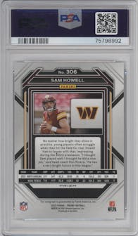 Sam Howell from the 2022 Panini Prizm set graded by PSA and given an overall grade of 10.