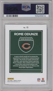 Rome Odunze from the 2024 Donruss set graded by PSA and given an overall grade of 10.