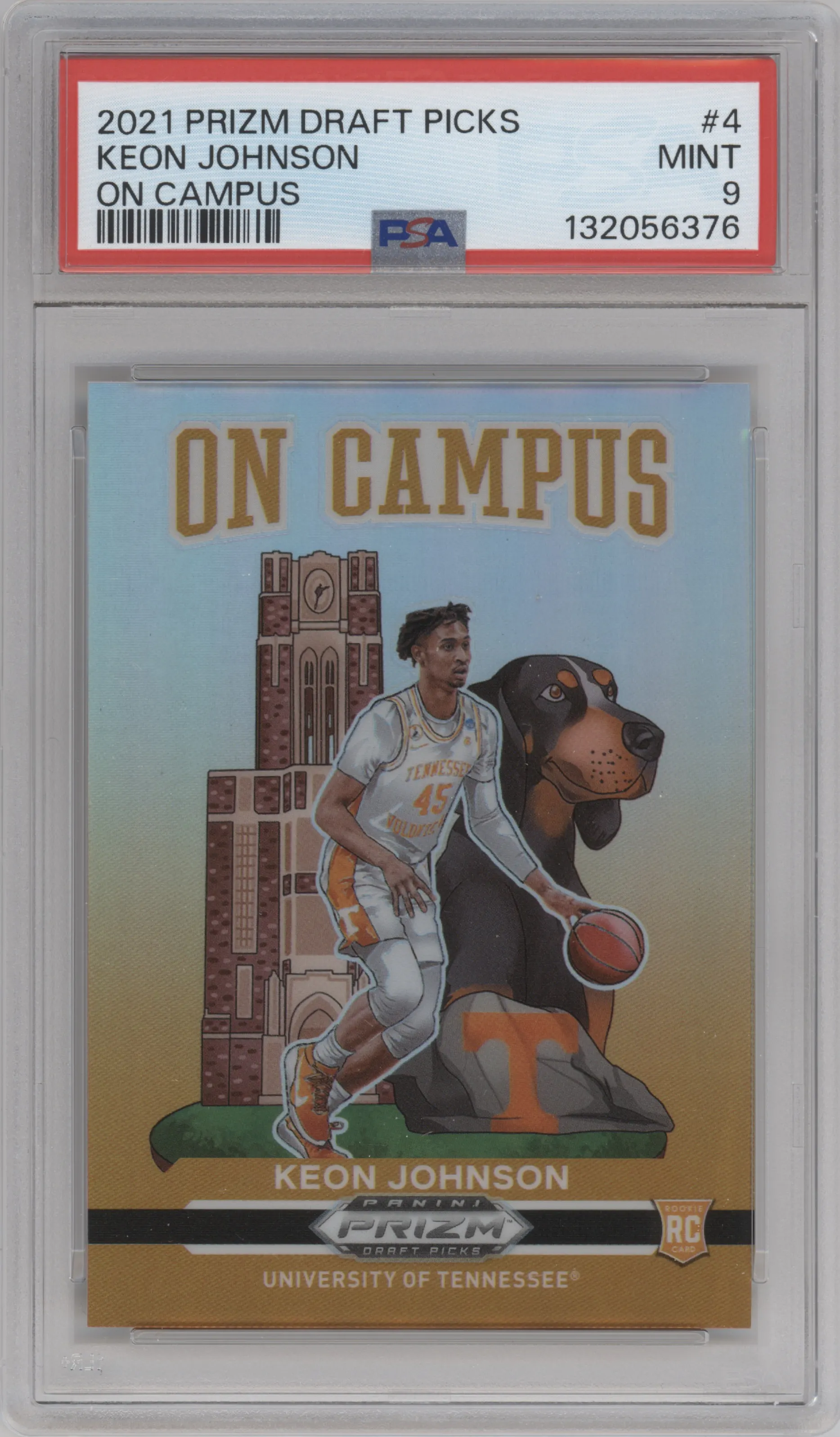 2021 Panini Prizm Draft Picks On Campus Keon Johnson #4 PSA 9