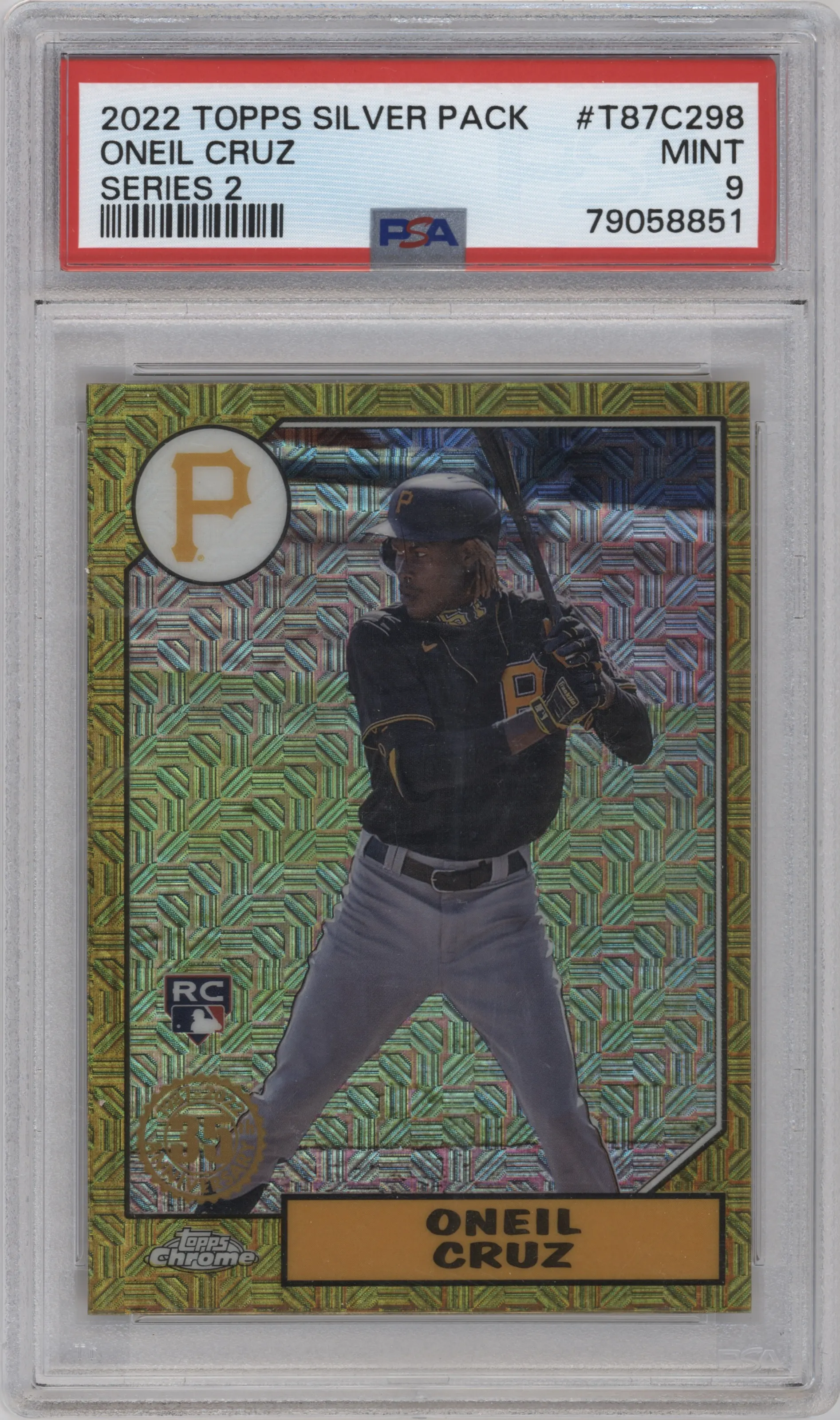 2022 Topps Silver Pack 1987 Topps Oneil Cruz #T87C2-98 PSA 9