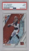 Joe Burrow from the 2021 Panini Phoenix set featuring a White Shimmer parallel graded by PSA and given an overall grade of 9.