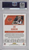 Joe Burrow from the 2021 Panini Phoenix set featuring a White Shimmer parallel graded by PSA and given an overall grade of 9.