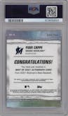Yiddi Cappe from the 2021 Bowman’s Best set featuring a Blue Refractor parallel graded by PSA and given an overall grade of 10.
