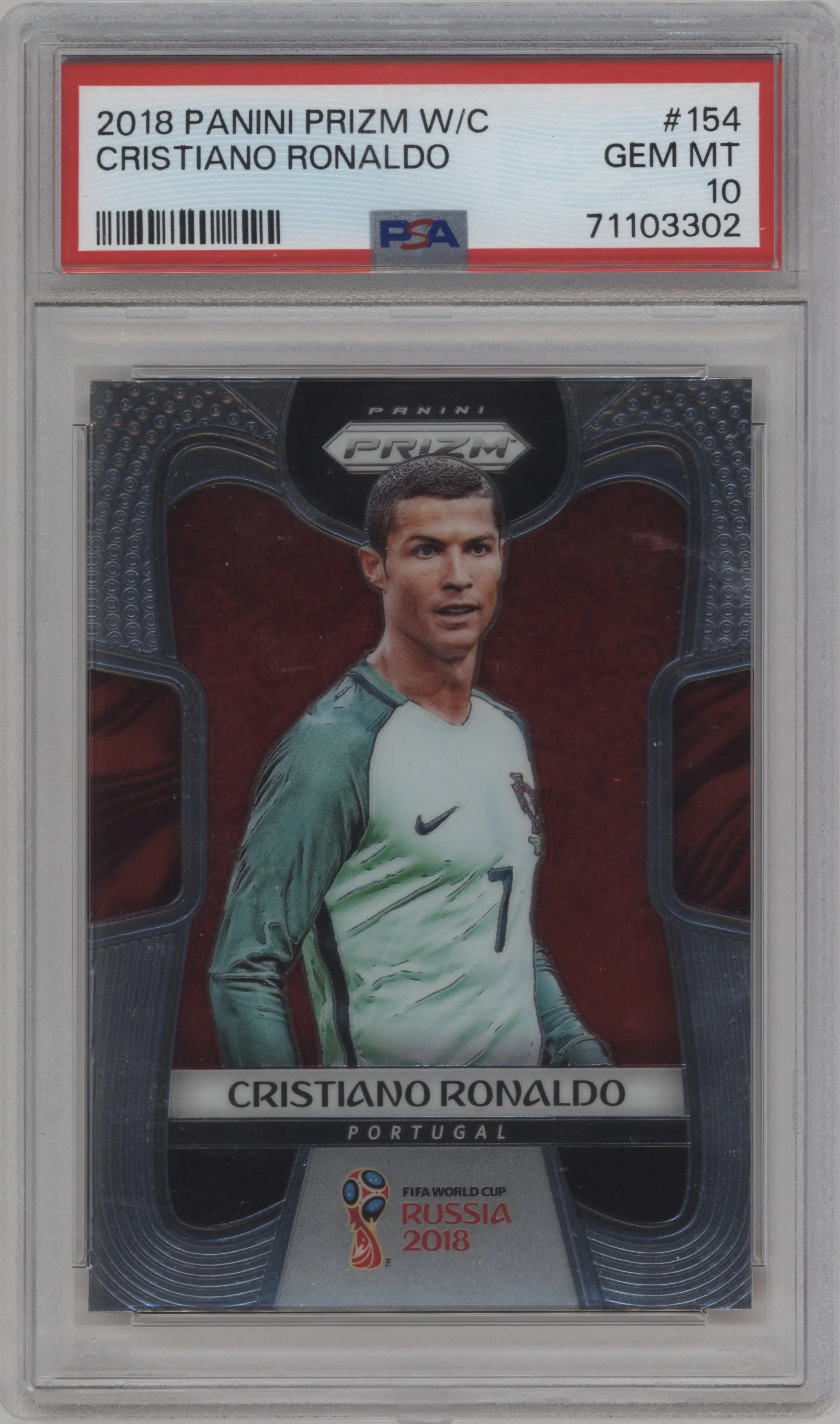 2018 Panini Prizm World Cup Cristiano Ronaldo #154 PSA 10