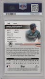 Adley Rutschman from the 2024 Topps Pristine set featuring a Pink Pristine Pulsar Refractor parallel graded by PSA and given an overall grade of 10.