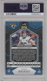 Trevor Lawrence from the 2024 Panini Mosaic set featuring a Genesis parallel graded by PSA and given an overall grade of 10.