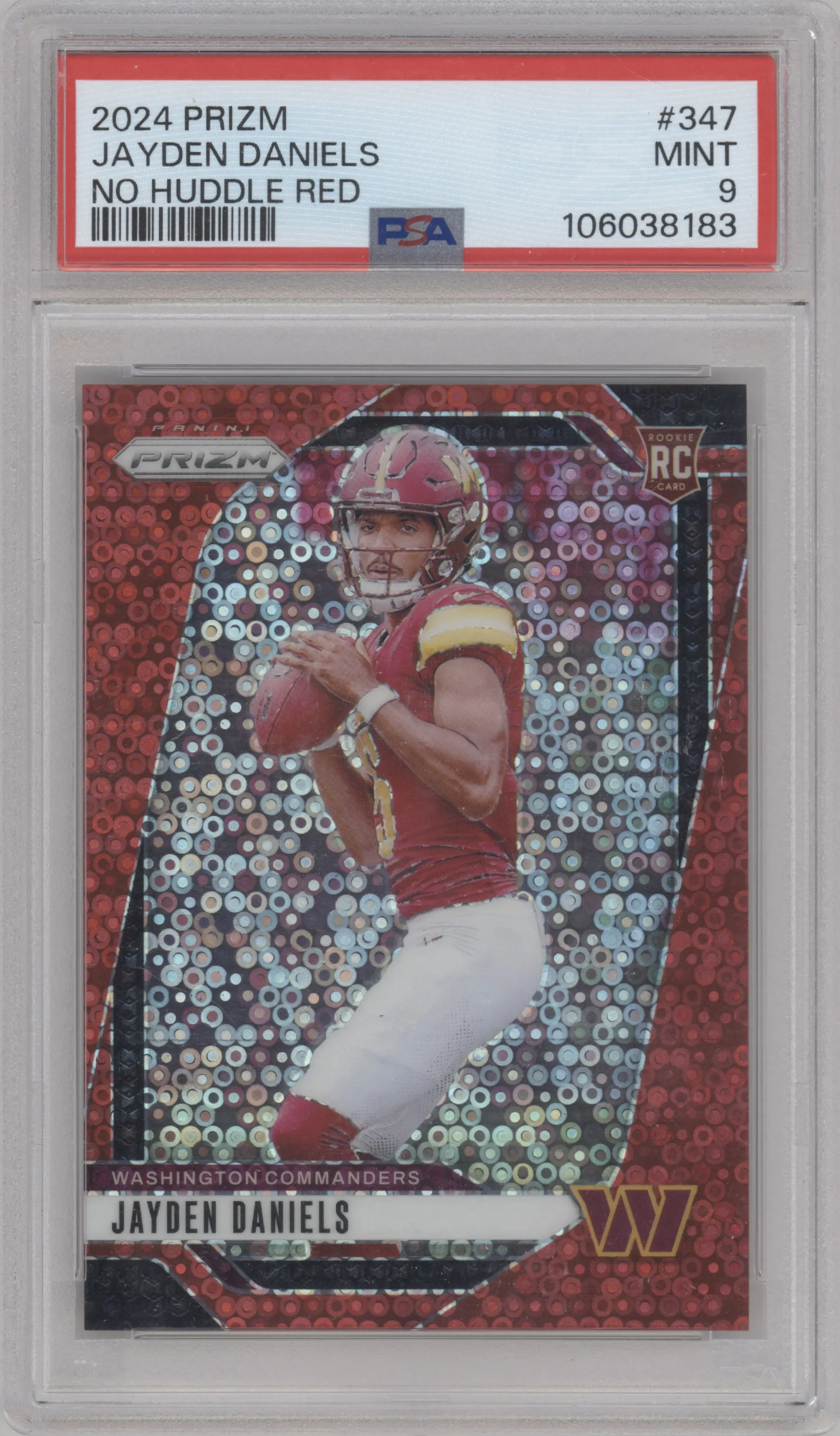 2024 Panini Prizm Jayden Daniels No Huddle Red Prizms PSA 9