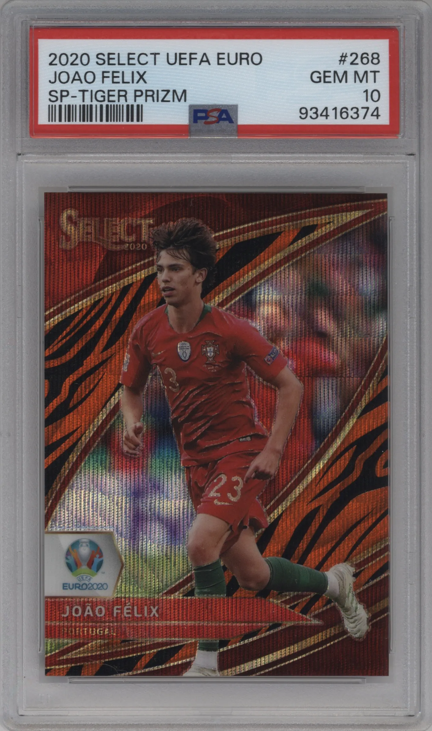2020 Panini Select UEFA Euro Field Lvl. Joao Felix Tiger Prizm PSA 10