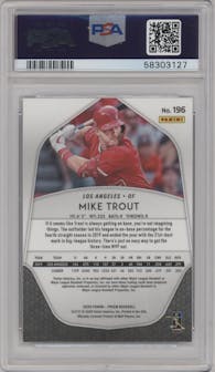 Mike Trout from the 2020 Panini Prizm set graded by PSA and given an overall grade of 10.