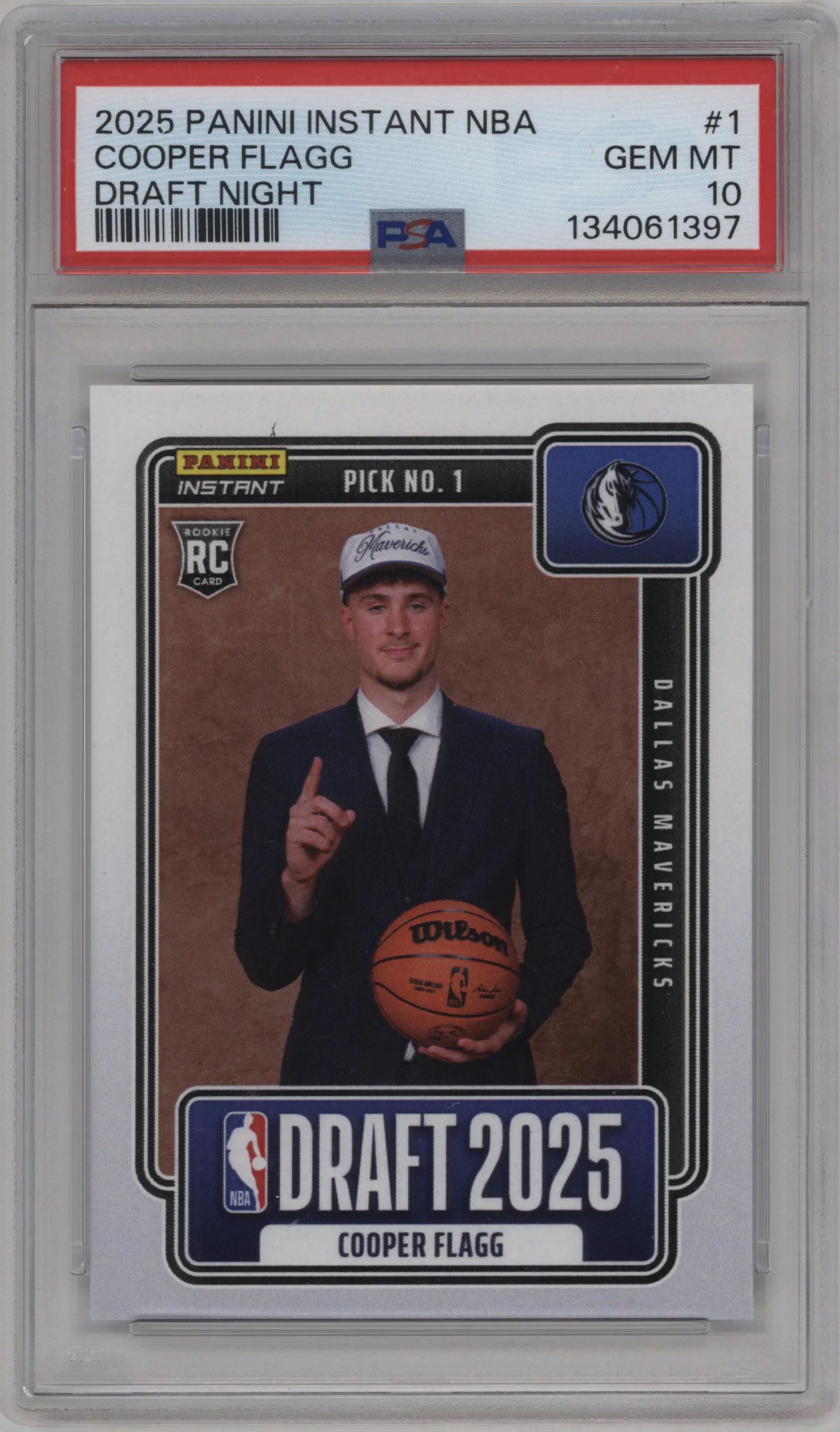 2025 Panini Instant Draft Night Cooper Flagg #NBADN-1 PSA 10