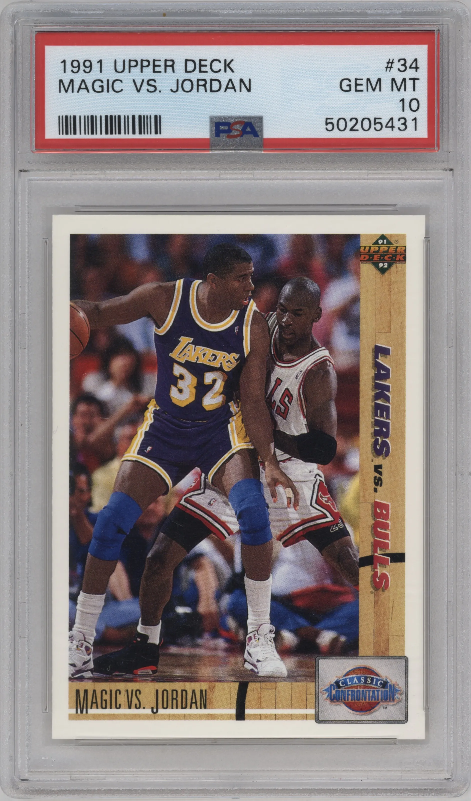 1991 Upper Deck Classic Confrontation Magic Johnson/Michael Jordan #34 PSA 10