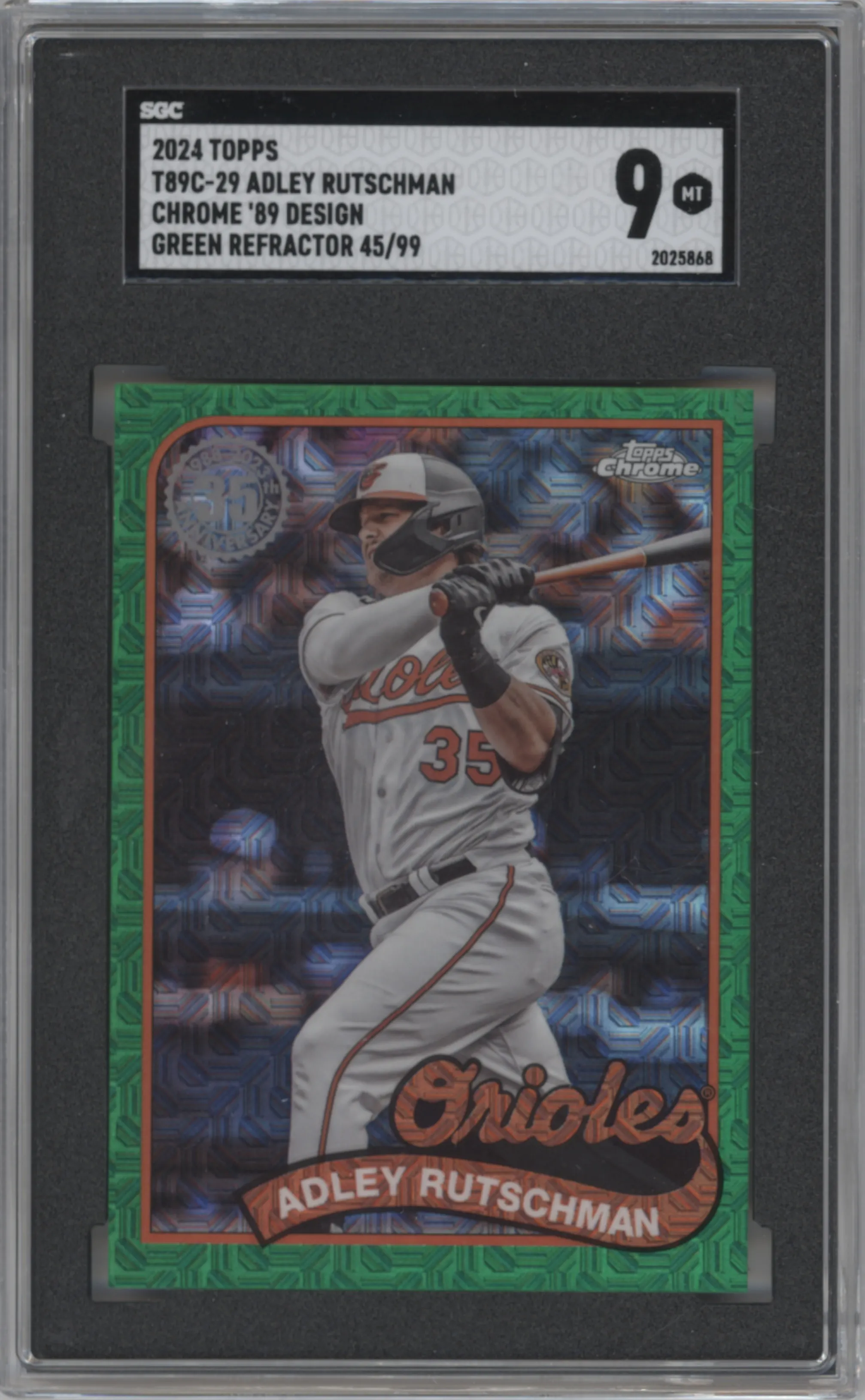 2024 Topps Series 1 Silver Pack 1989 Chrome Adley Rutschman Green SGC 9