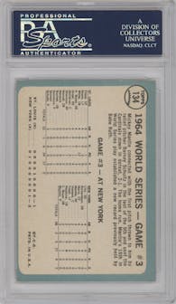 Mickey Mantle from the 1965 Topps set graded by PSA and given an overall grade of 6.