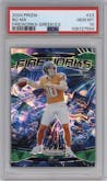 Bo Nix from the 2024 Panini Prizm set featuring a Green Ice parallel graded by PSA and given an overall grade of 10.