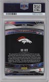 Bo Nix from the 2024 Panini Prizm set featuring a Green Ice parallel graded by PSA and given an overall grade of 10.
