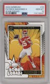 Patrick Mahomes II from the 2024 Donruss set graded by PSA and given an overall grade of 10.