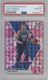 Luka Doncic from the 2019-20 Panini Mosaic  set featuring a Pink Camo parallel graded by PSA and given an overall grade of 10.