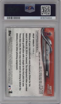 Shohei Ohtani from the 2018 Topps Chrome Update set graded by PSA and given an overall grade of 10.