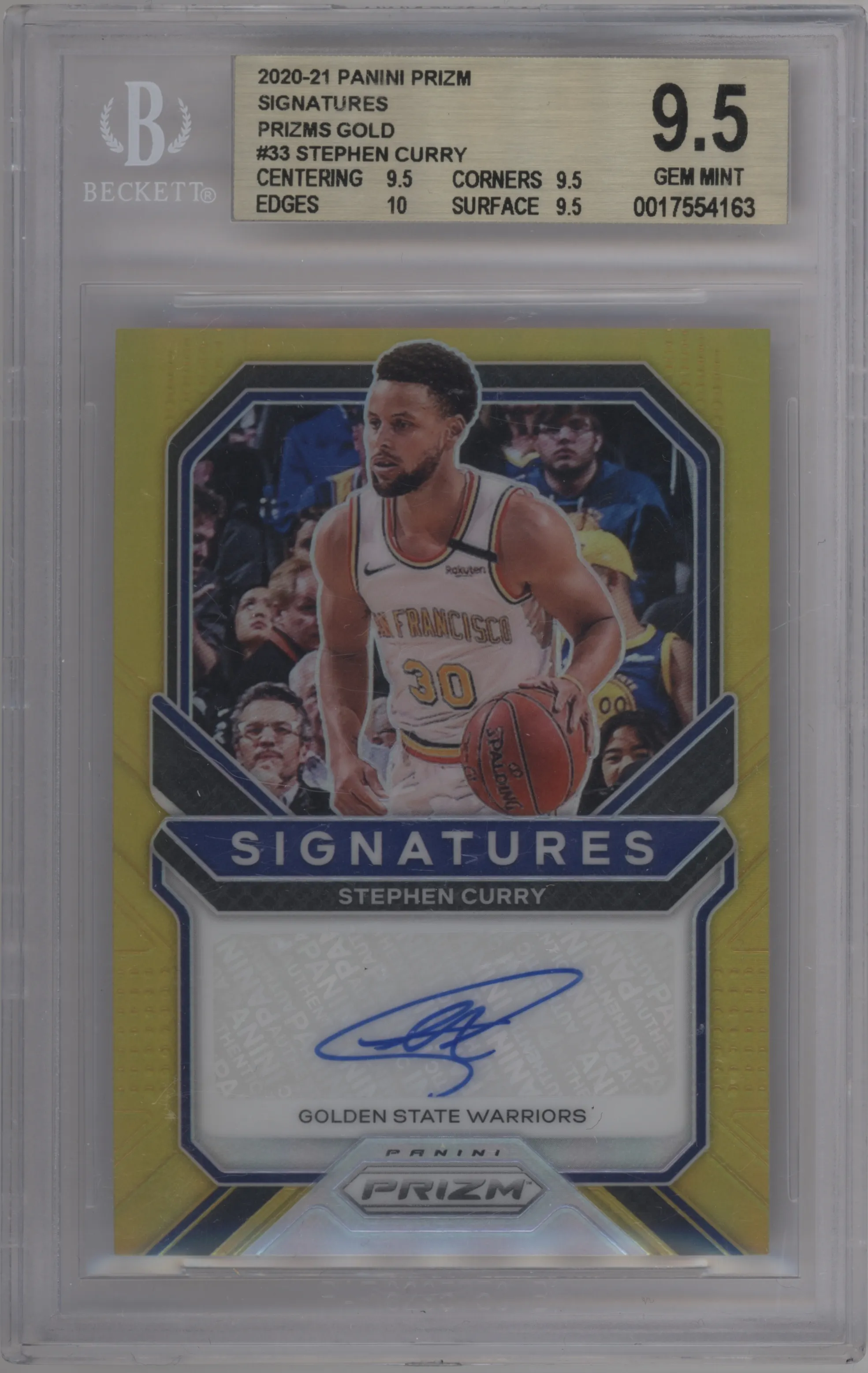 2020 Panini Prizm Sig. Stephen Curry Gold Prizm #SI-SCU BGS 9.5