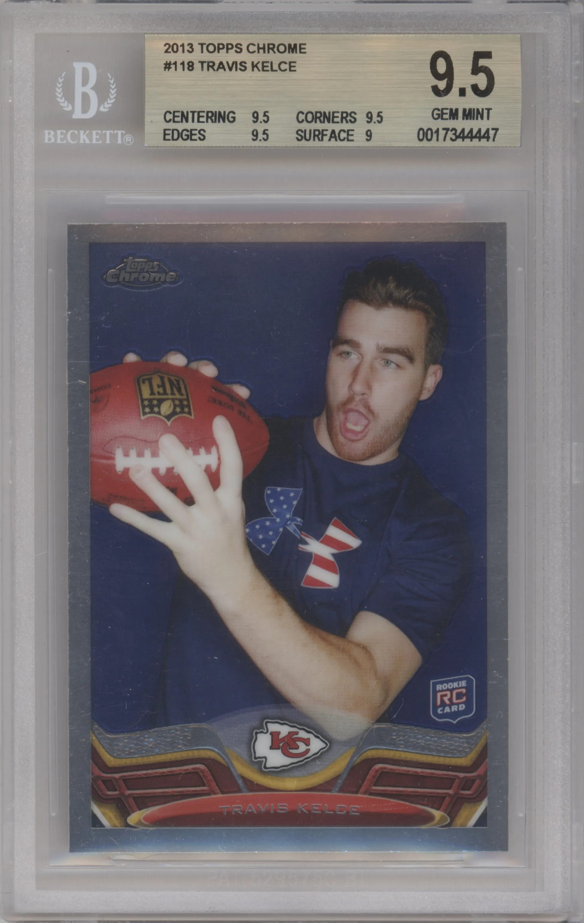 2013 Topps Chrome Travis Kelce #118 BGS 9.5