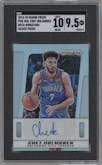 Chet Holmgren from the 2024-25 Panini Prizm Deca set featuring a Silver Prizm  parallel graded by SGC and given an overall grade of 9.5.