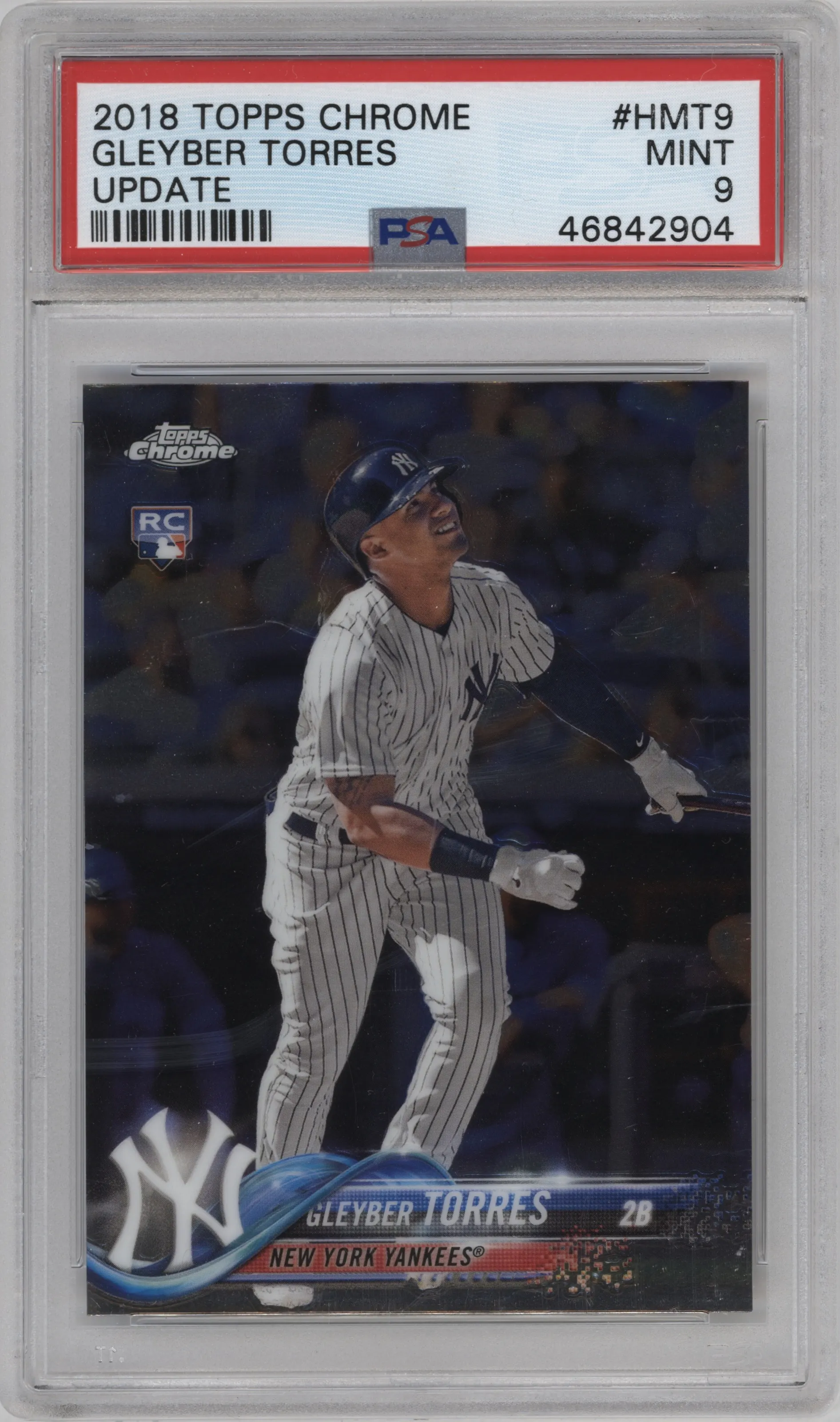 2018 Topps Chrome Update Gleyber Torres PSA 9