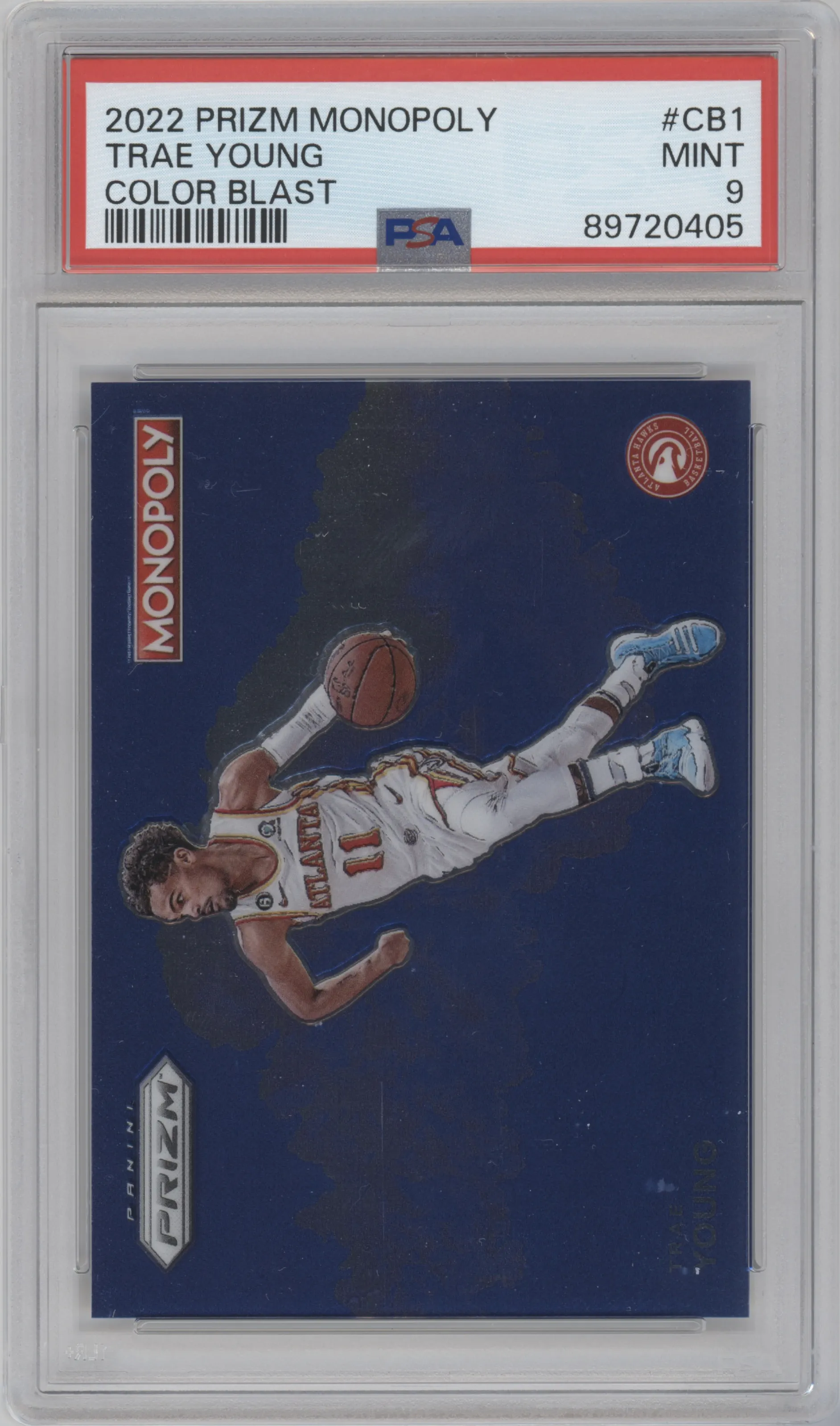 2022 Panini Prizm Monopoly Color Blast Trae Young #CB-1 PSA 9