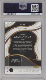 Victor Wembanyama from the 2023-24 Panini Select  set graded by PSA and given an overall grade of 10.