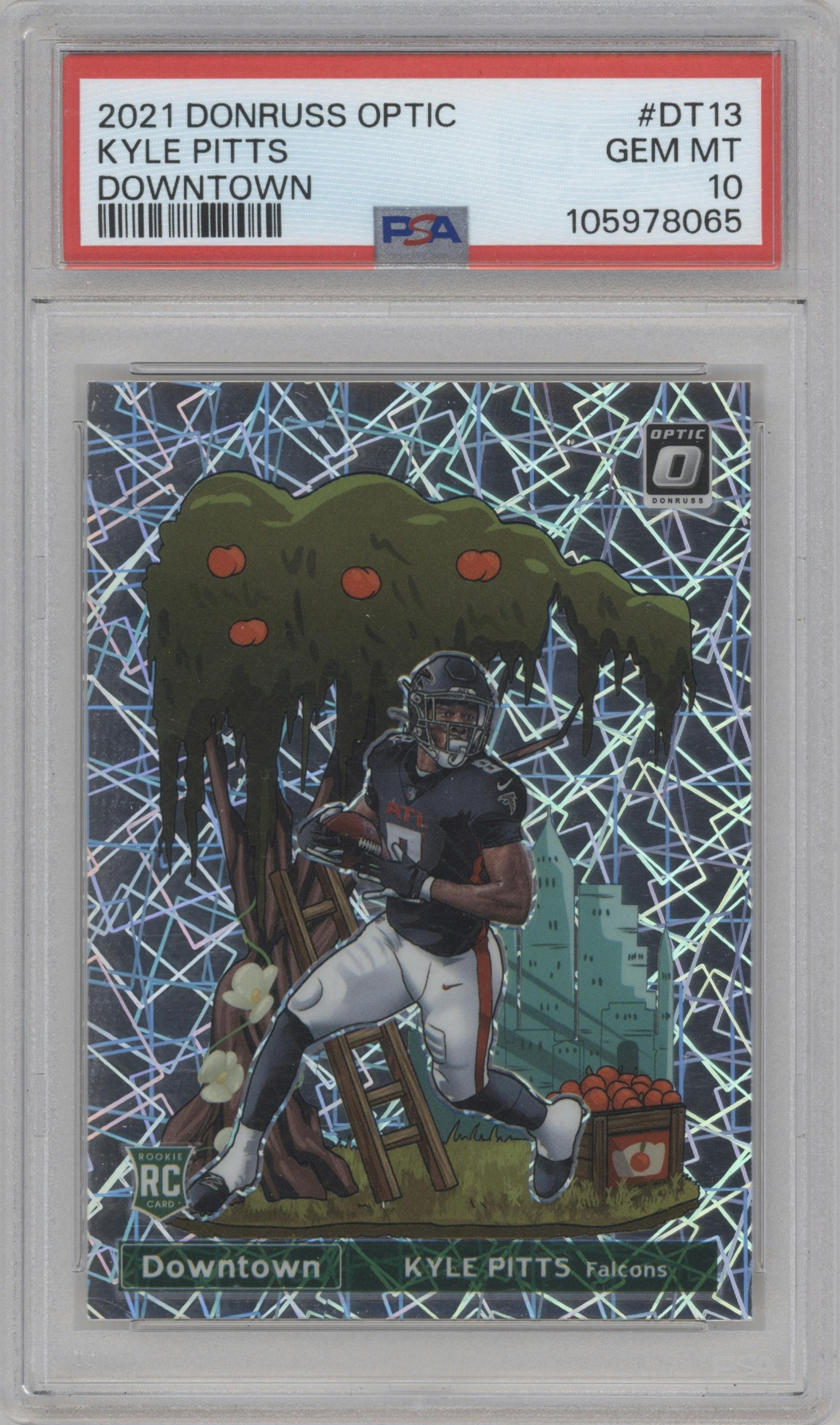Kyle Pitts from the 2021 Panini Donruss Optic set graded by PSA and given an overall grade of 10.