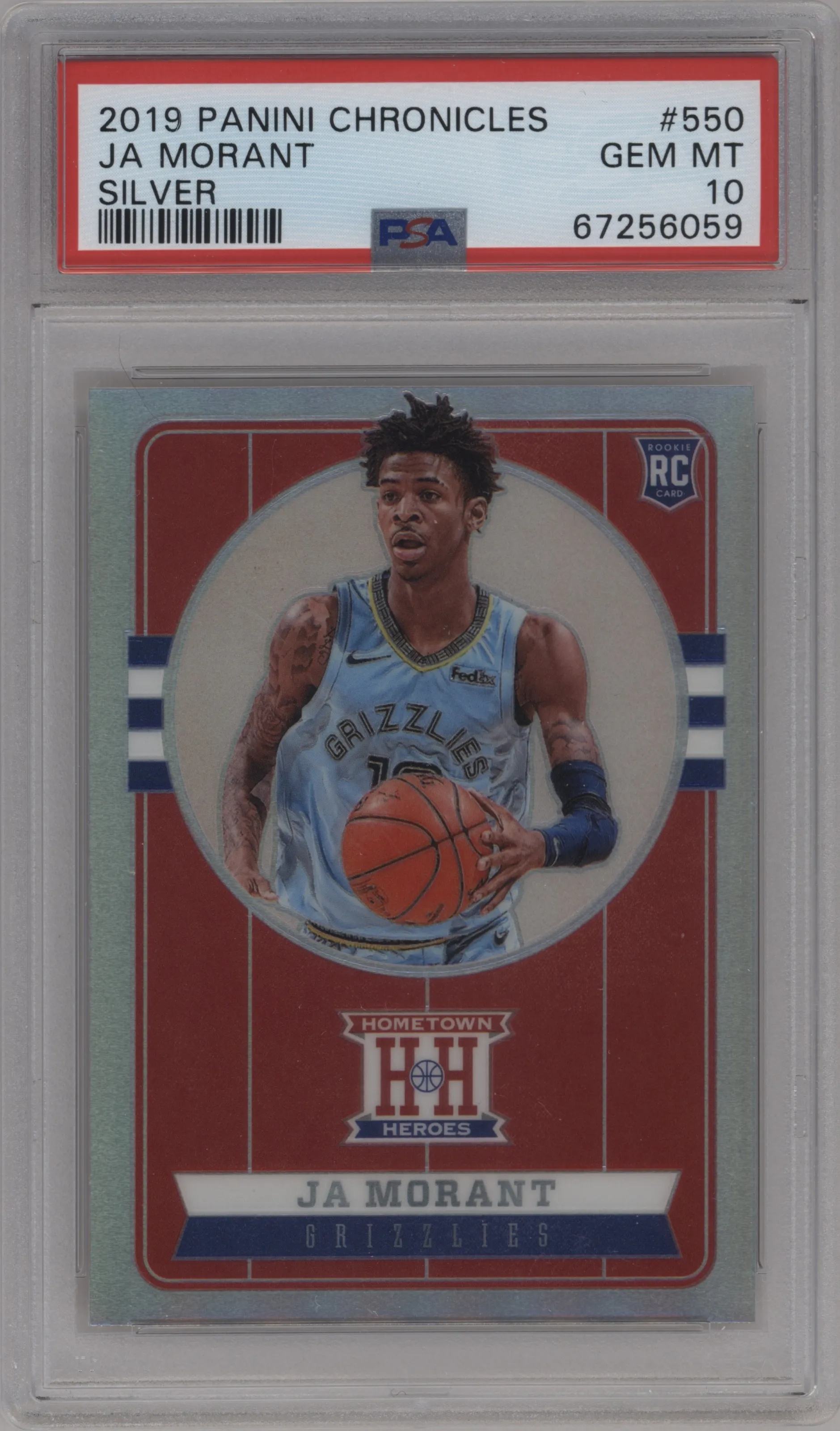 2019 Panini Chronicles Hometown Heroes Ja Morant Silver #550 PSA 10