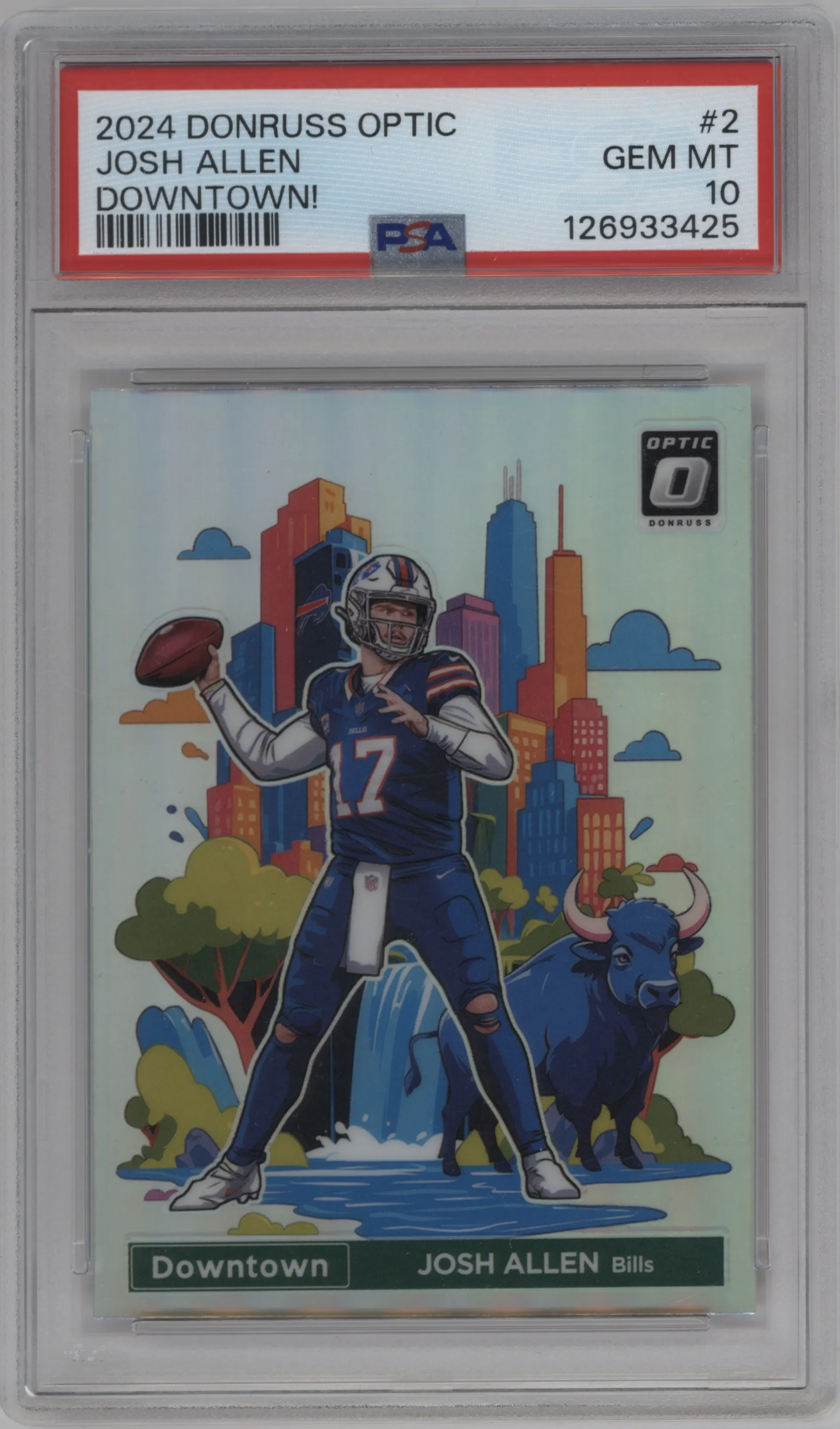 2024 Donruss Optic Downtown! Josh Allen #2 PSA 10