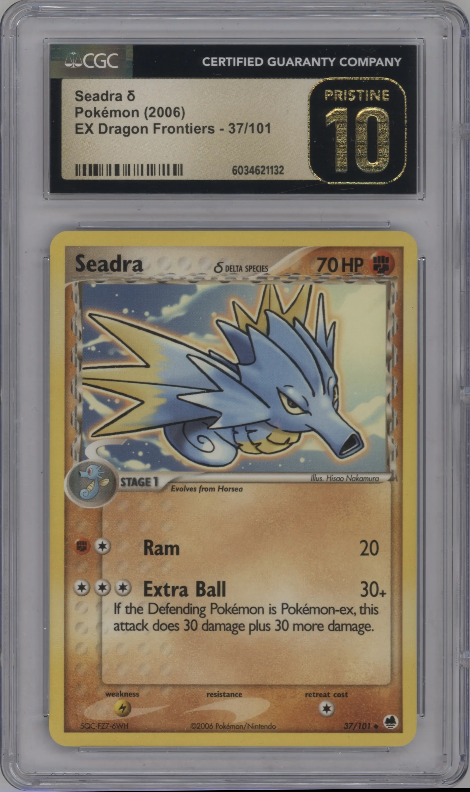 2006 Pokemon EX Dragon Frontiers Seadra #37 CGC 10