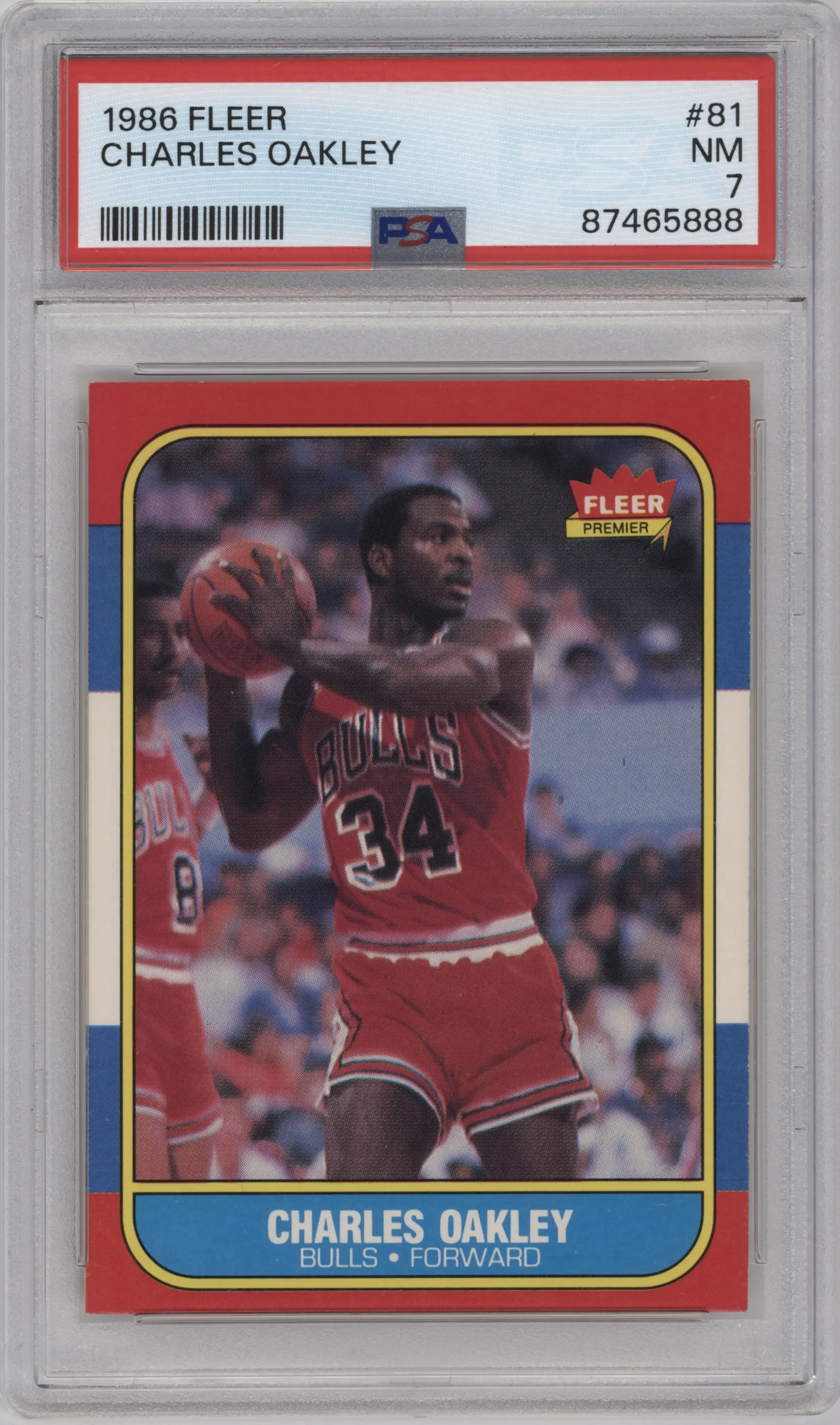 1986 Fleer Charles Oakley #81 PSA 7