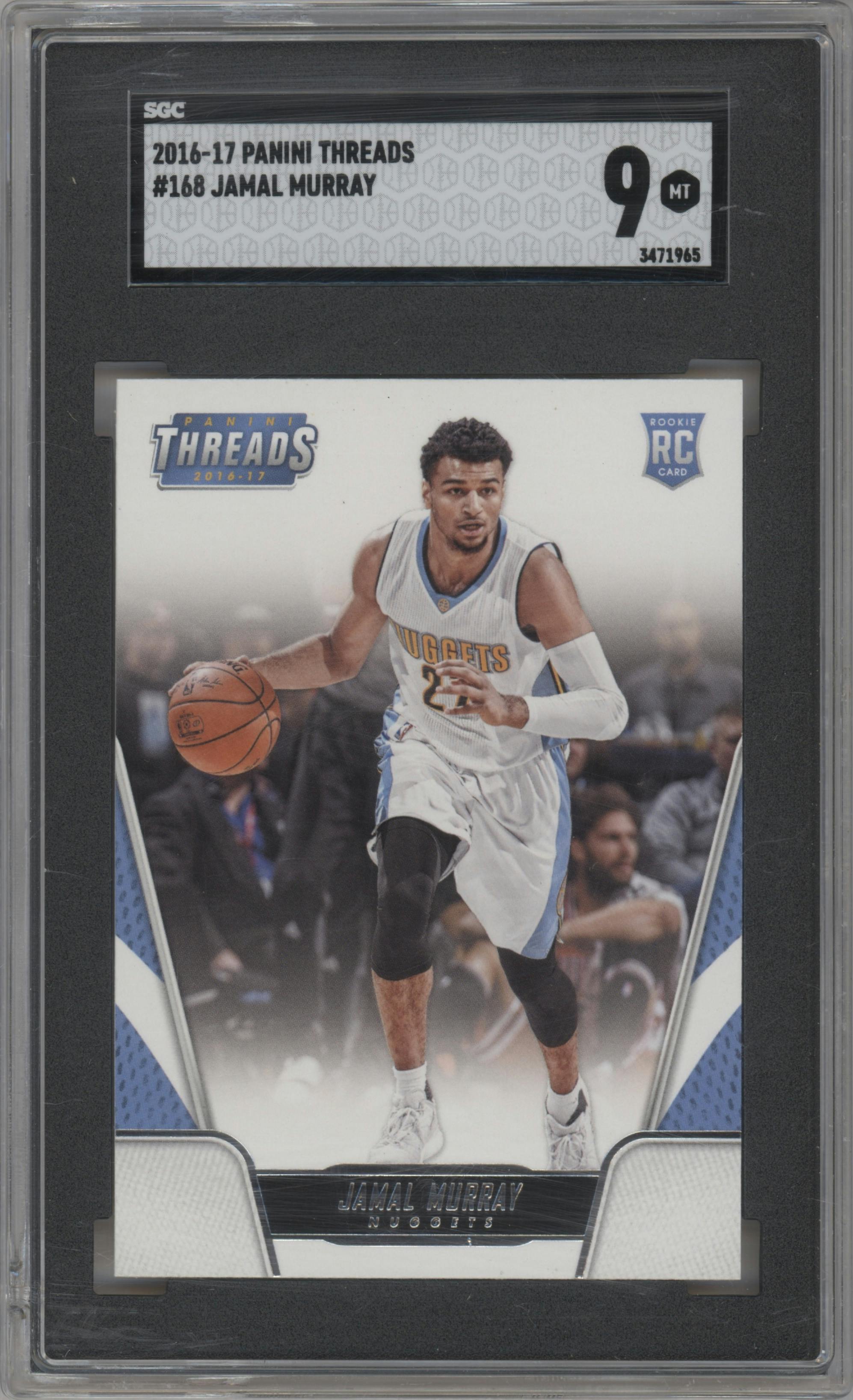 Jamal Murray from the 2016-17 Panini Threads set graded by SGC and given an overall grade of 9.