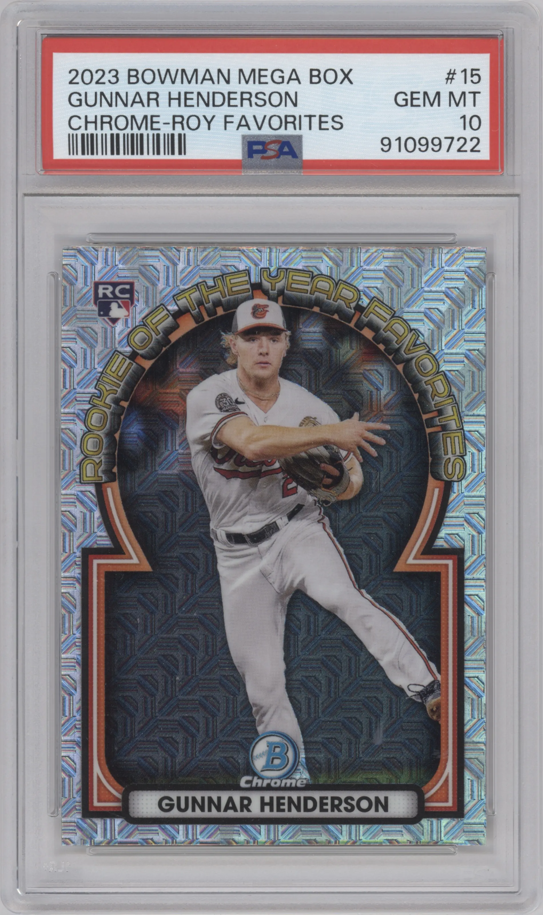 2023 Bowman Mega Box ROTY Favorites Gunnar Henderson #ROYF-15 PSA 10