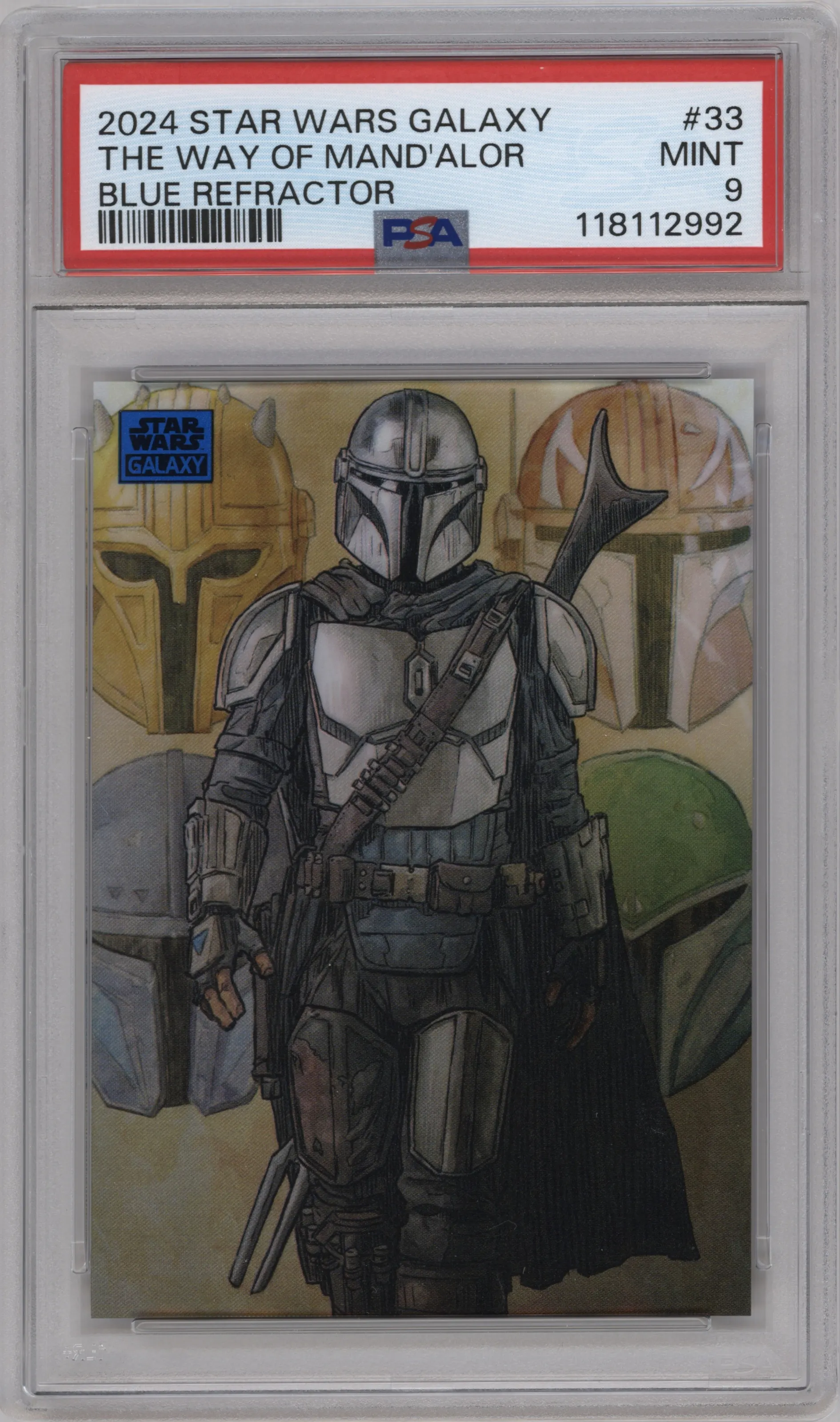2024 Topps Chrome Star Wars Galaxy The Way of Mand'alor Blue Refractor #33 PSA 9