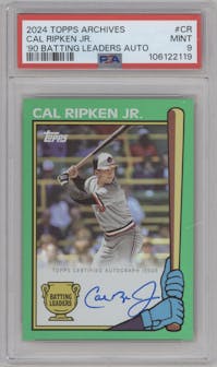 Cal Ripken Jr. from the 2024 Topps Archives set graded by PSA and given an overall grade of 9.