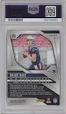 Drake Maye from the 2024 Panini Prizm set featuring a Red White Blue Prizm parallel graded by PSA and given an overall grade of 9.