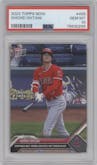 Shohei Ohtani  from the 2023 Topps Now set graded by PSA and given an overall grade of 10.