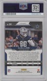 CeeDee Lamb from the 2020 Panini Prizm set featuring a Red Ice Prizm parallel graded by PSA and given an overall grade of 9.