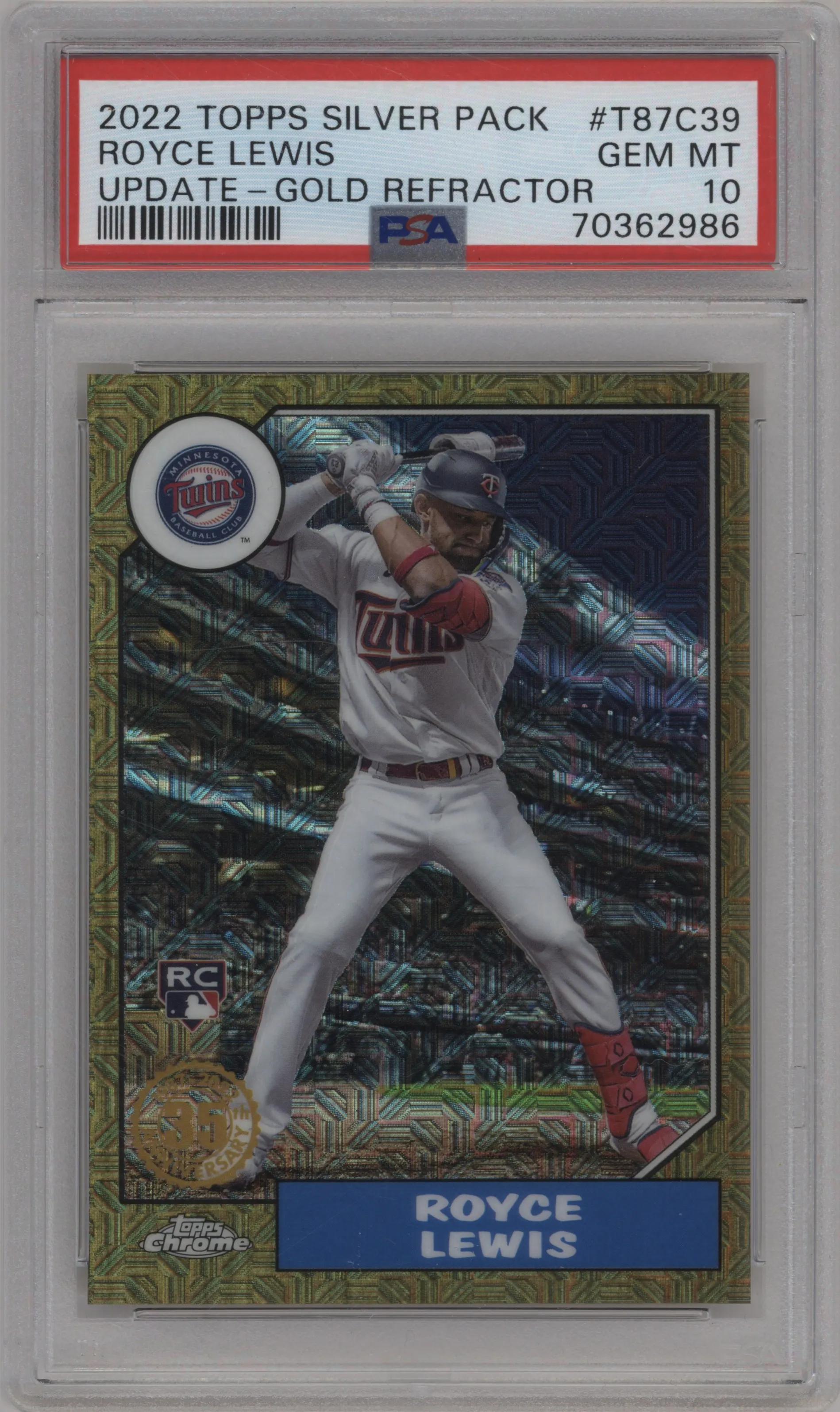 2022 Topps Silver Pack 1987 Topps Royce Lewis Gold PSA 10