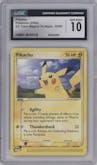 Pikachu from the 2004 Pokemon EX set graded by CSG and given an overall grade of 10.
